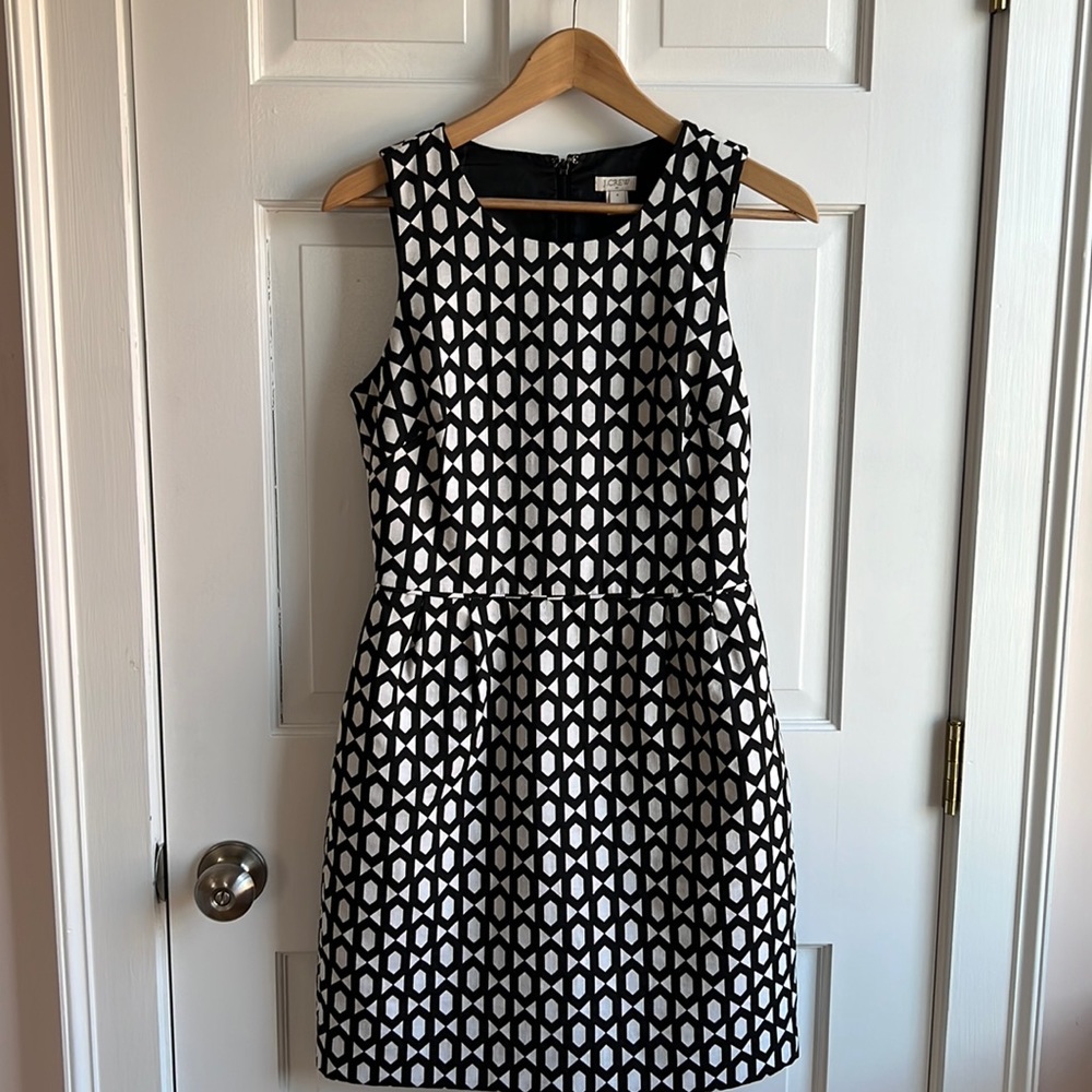 J Crew white and black dress